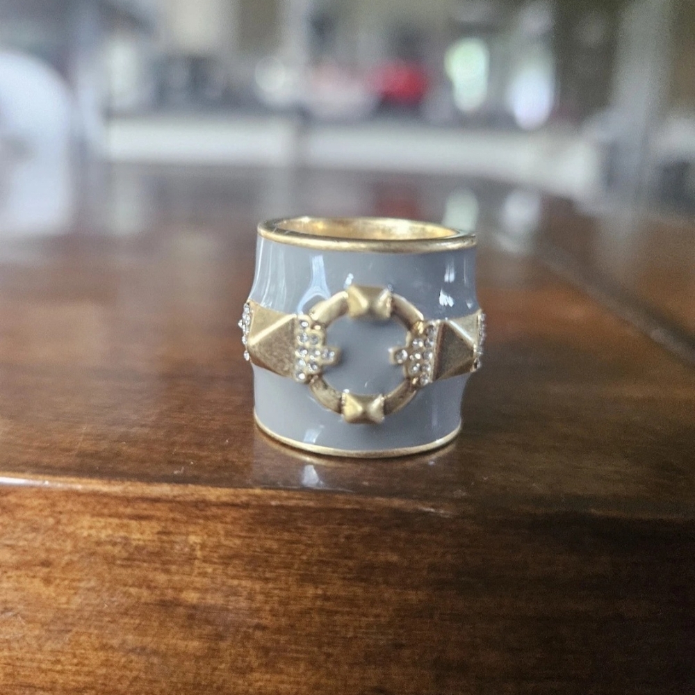 Lia Sophia Elegant Gold and Gray Women's Ring